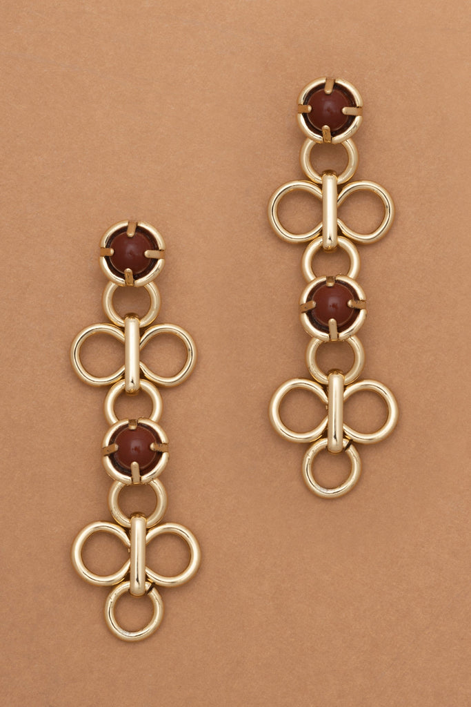 Brown Gold Filigree Earrings - Nakamol