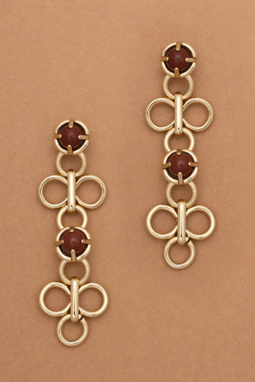 Brown Gold Filigree Earrings - Nakamol