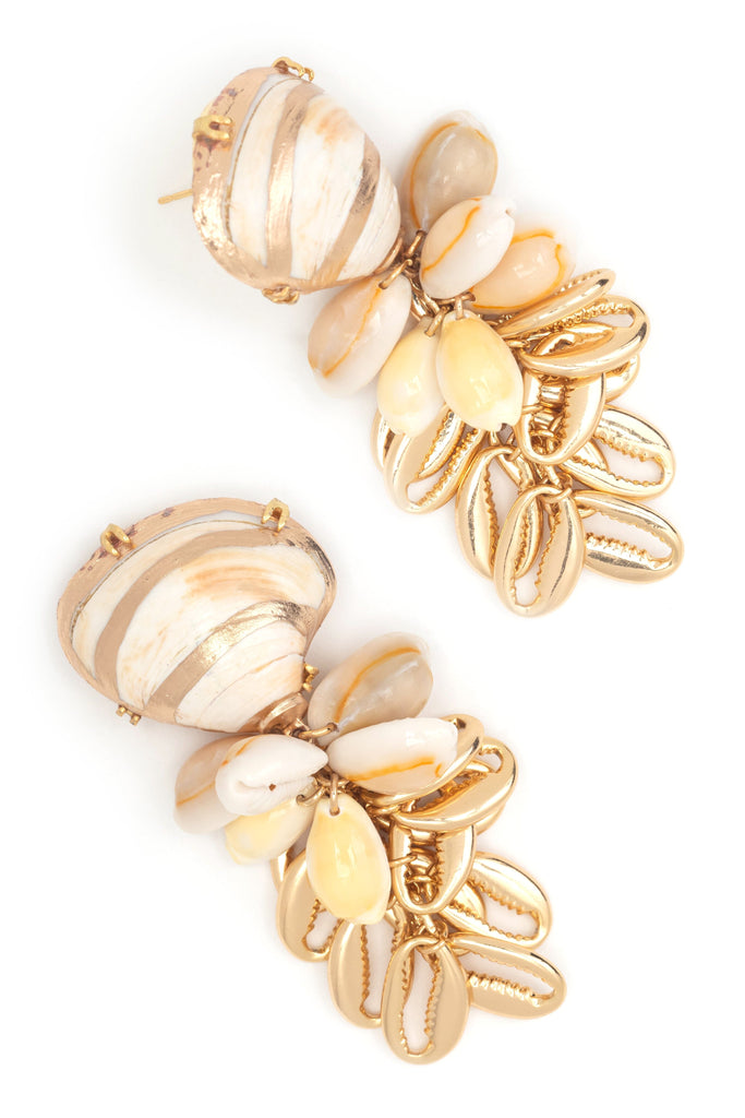 Golden Money Cowrie Shell Earrings - Nakamol