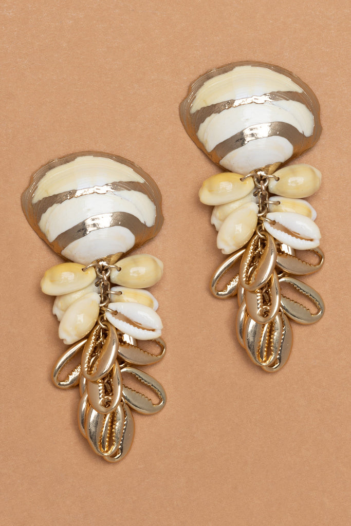 Golden Money Cowrie Shell Earrings - Nakamol