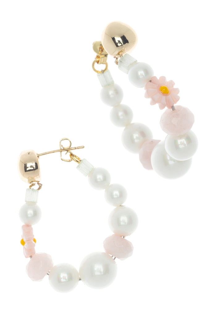 White Hoop Earrings - Nakamol