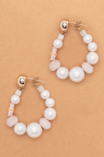 White Hoop Earrings - Nakamol