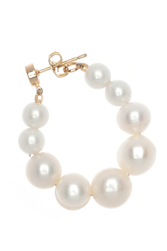 String of Pearl Hoop Earrings - Nakamol