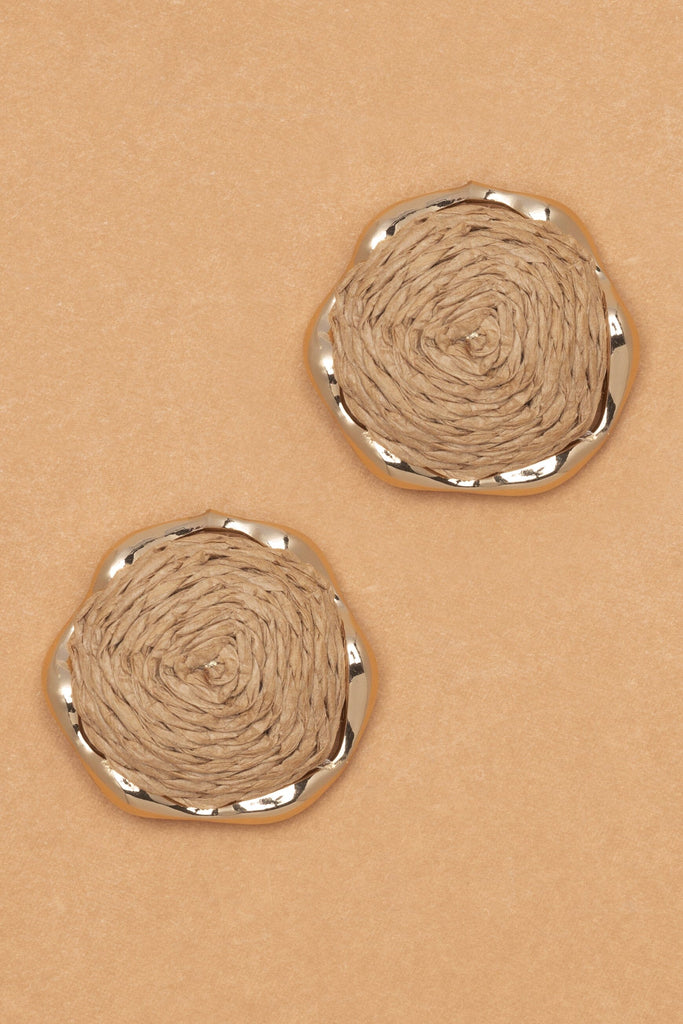 TAN SWIRL SMALL EARRINGS - Nakamol