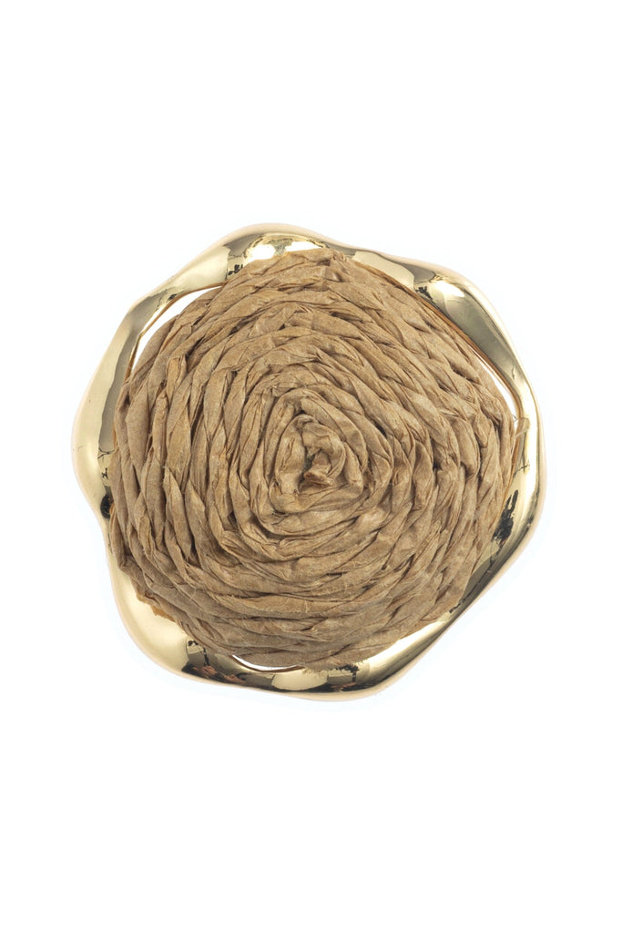 TAN SWIRL SMALL EARRINGS - Nakamol