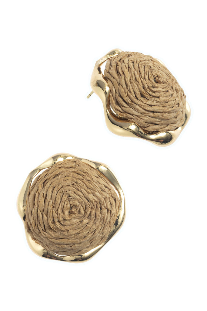 TAN SWIRL SMALL EARRINGS - Nakamol