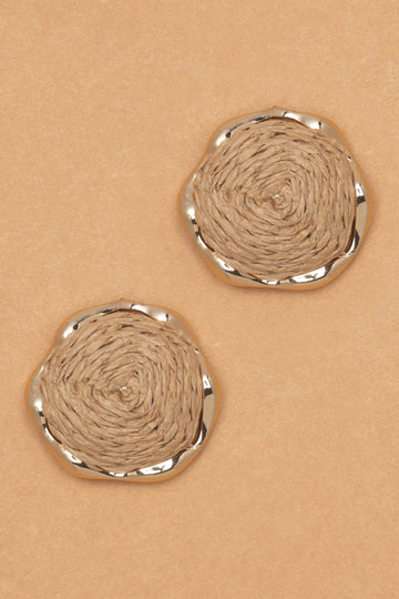 TAN SWIRL SMALL EARRINGS - Nakamol