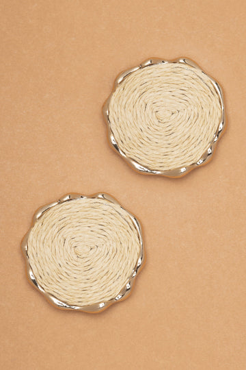 CREAM SWIRL SMALL EARRINGS - Nakamol