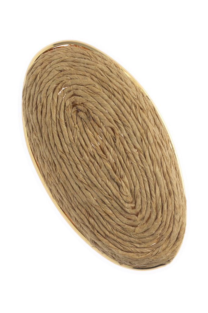 TAN TEXTURED OVAL EARRINGS - Nakamol