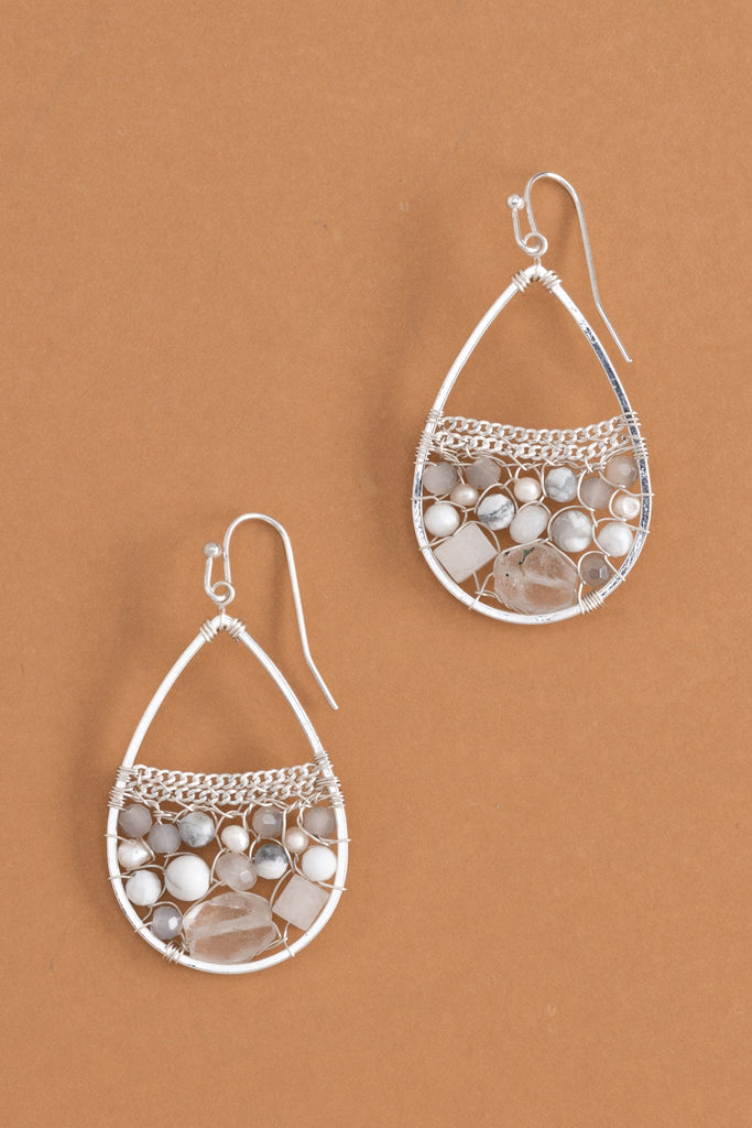 White Mix Beaded Earrings - Nakamol