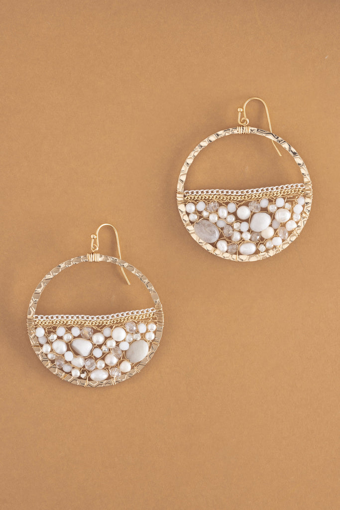 Moonstone Beaded Earrings - Nakamol