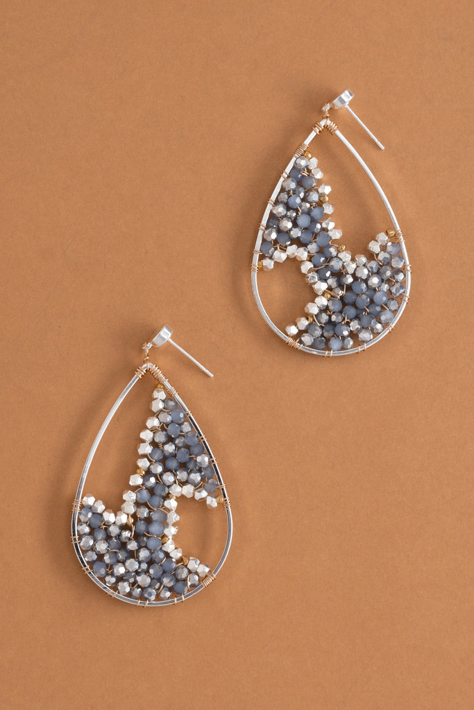 Blue  Woven Curve Earrings - Nakamol