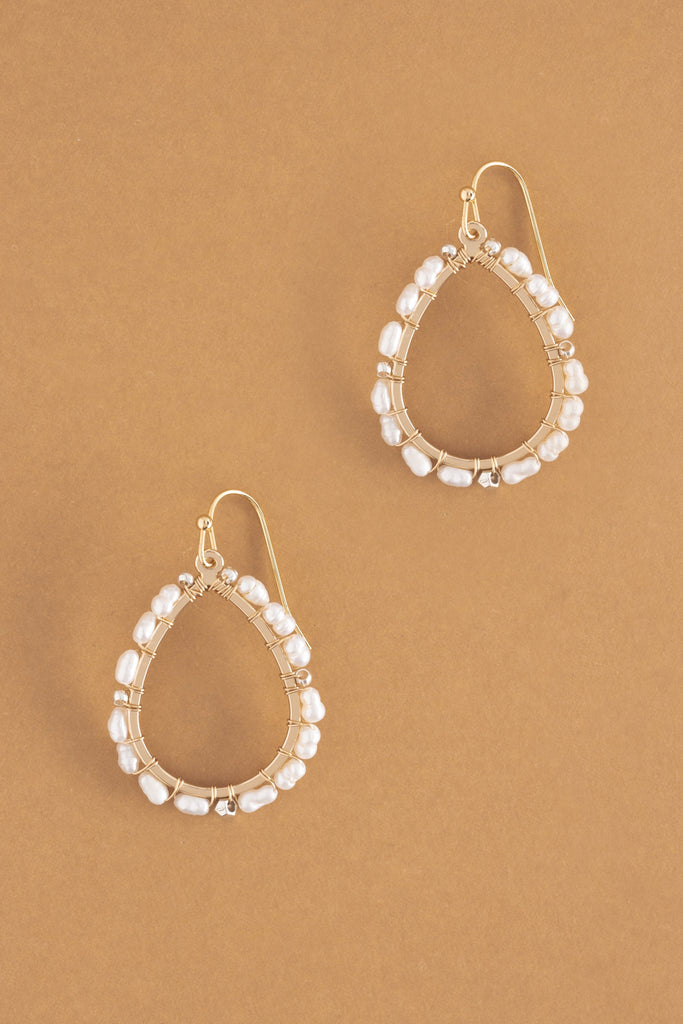 Rice Pearl Teardrop Earrings - Nakamol