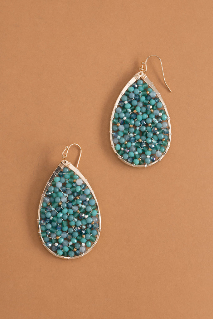 Blue and Silver Pearl Teardrop Earrings - Nakamol
