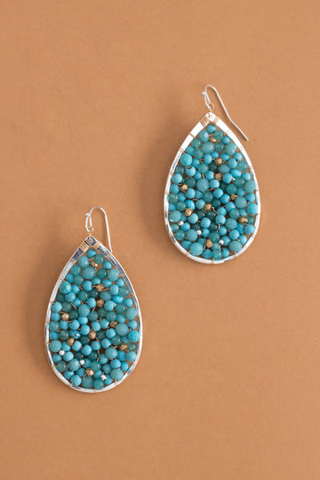 Turquoise Beaded Teardrop Earrings - Nakamol