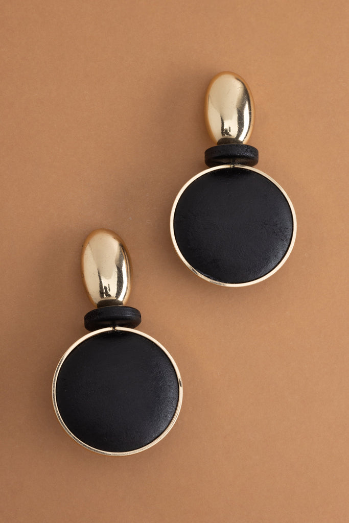 Black Coin Drop Earrings - Nakamol