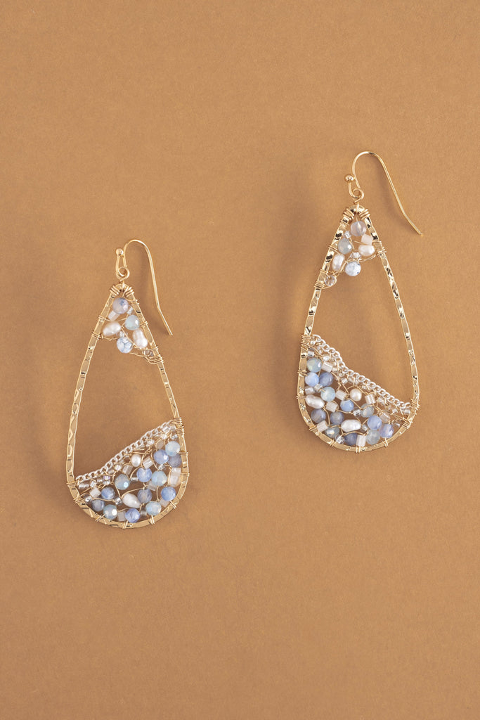 Sky Blue Beaded Earrings - Nakamol