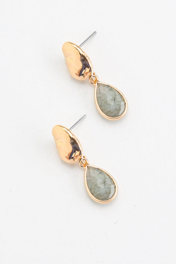 Golden Labradorite Drop Earrings - Nakamol