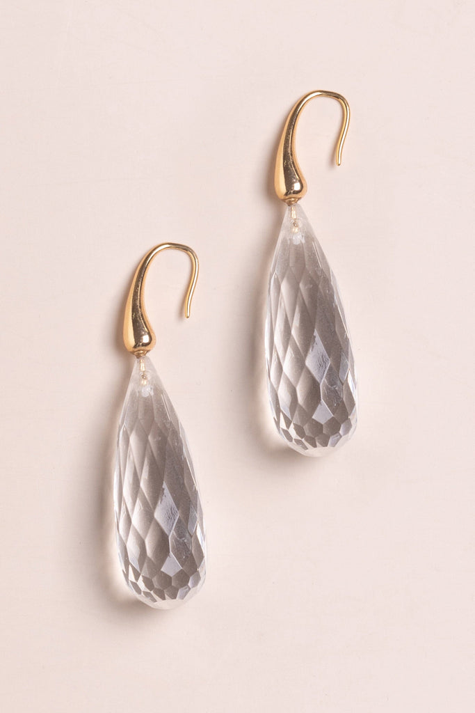 Faceted Crystal Drop Earrings - Nakamol