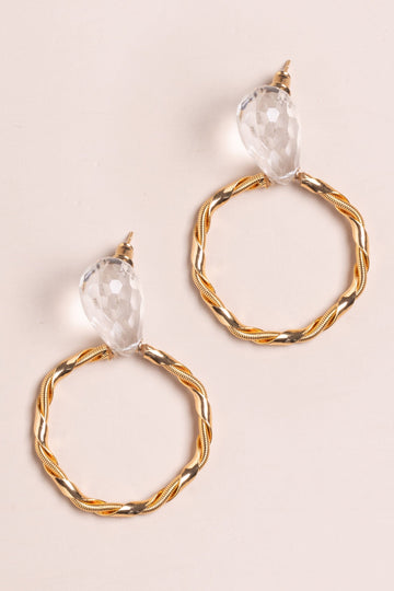 Crystal Hoop Drop Earrings - Nakamol