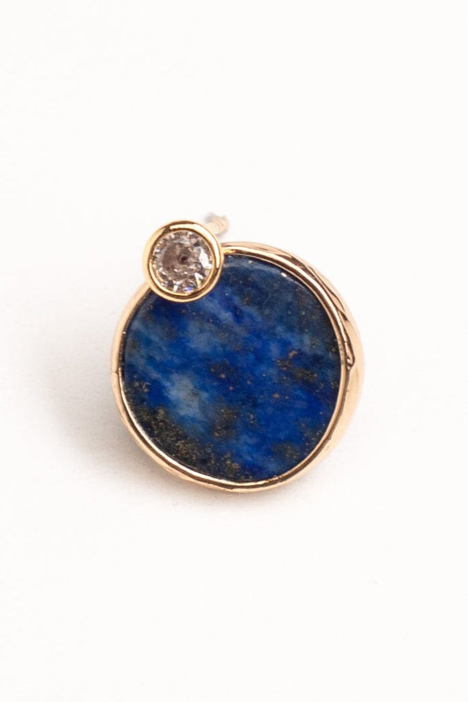 Gold-rimmed Blue Coin Earrings - Nakamol