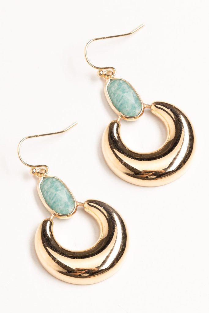Golden Amazonite Short Drop Earrings - Nakamol