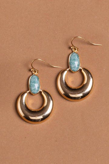 Golden Amazonite Short Drop Earrings - Nakamol