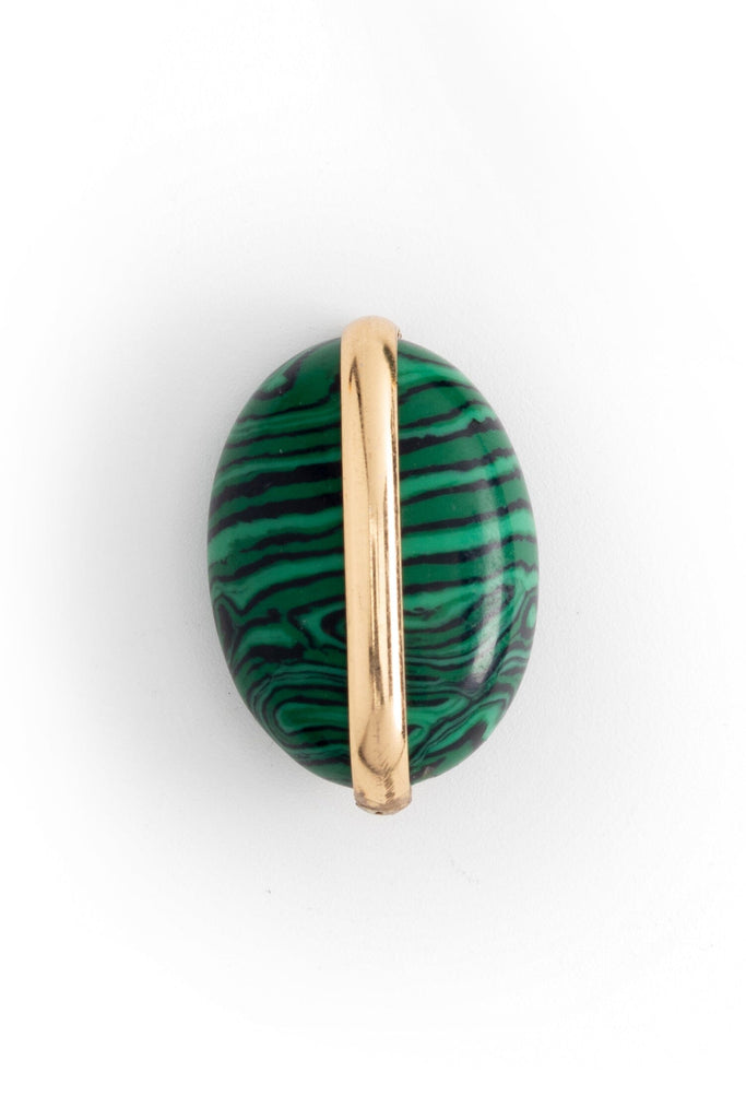 Malachite Gold Bean Earrings - Nakamol