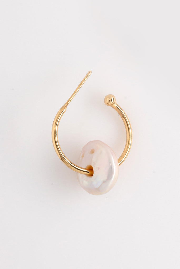 Coin Pearl Hoop Earrings - Nakamol