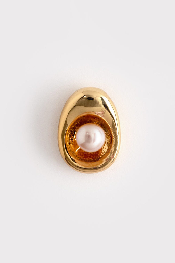 Small Pearl Cradle Stud Earrings - Nakamol