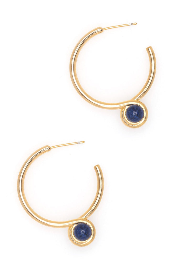 Twist Blue Gold Earrings - Nakamol