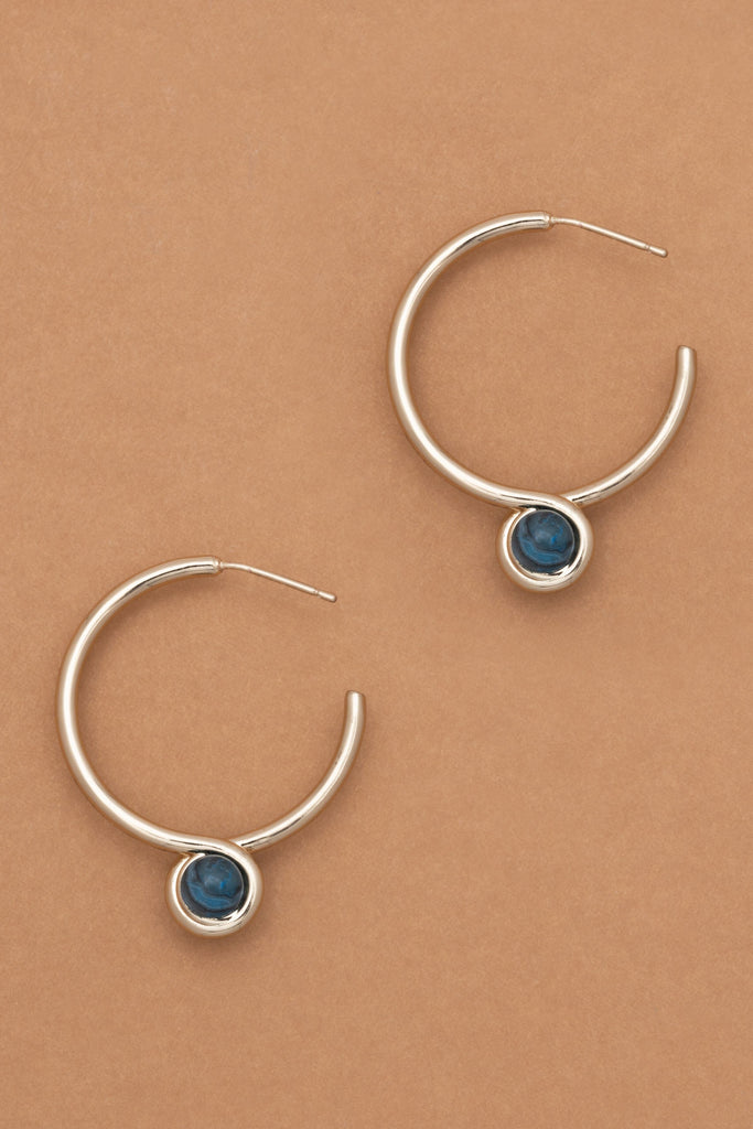 Twist Blue Gold Earrings - Nakamol