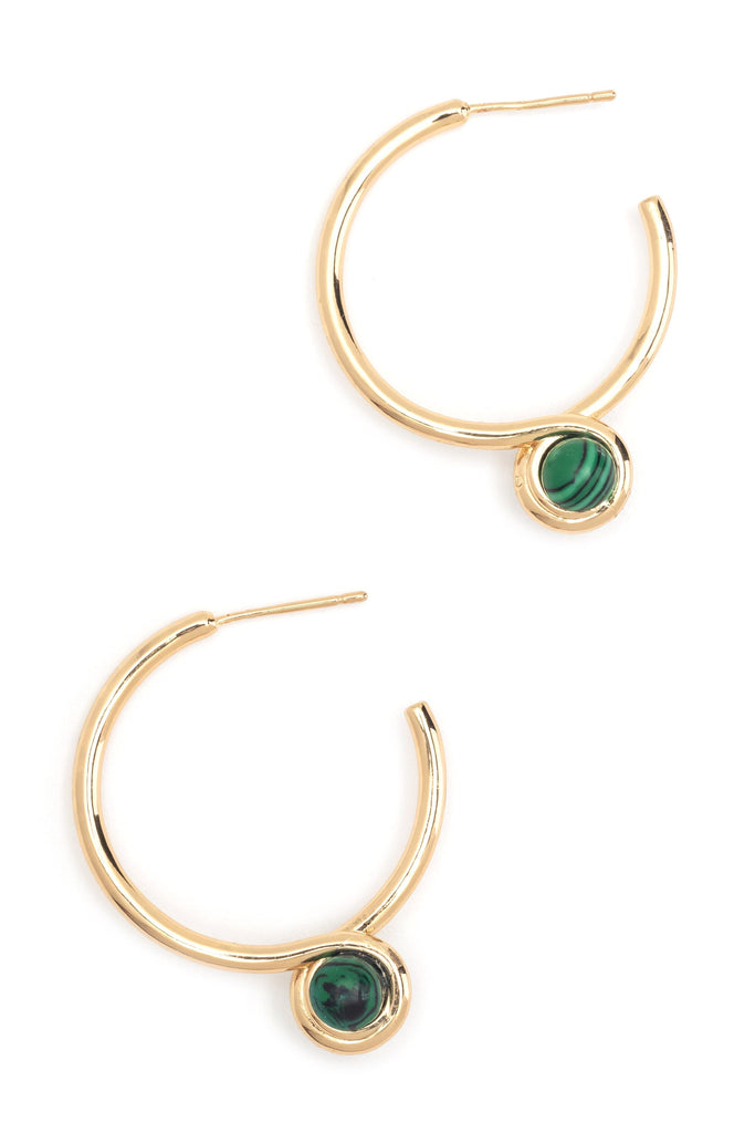Twist Green Gold Earrings - Nakamol