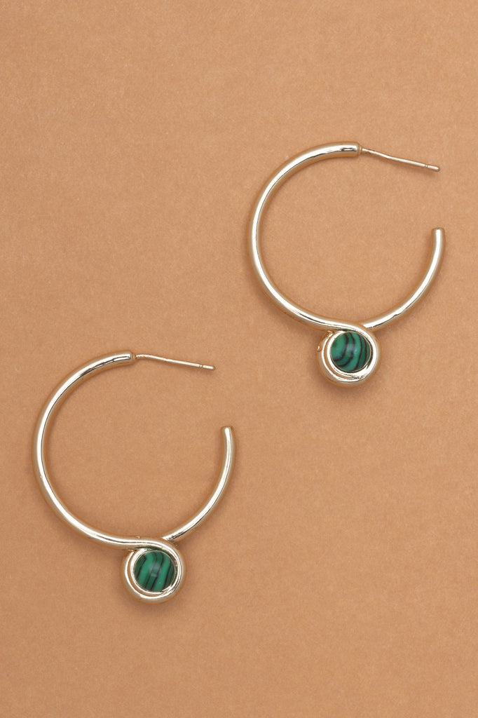 Twist Green Gold Earrings - Nakamol
