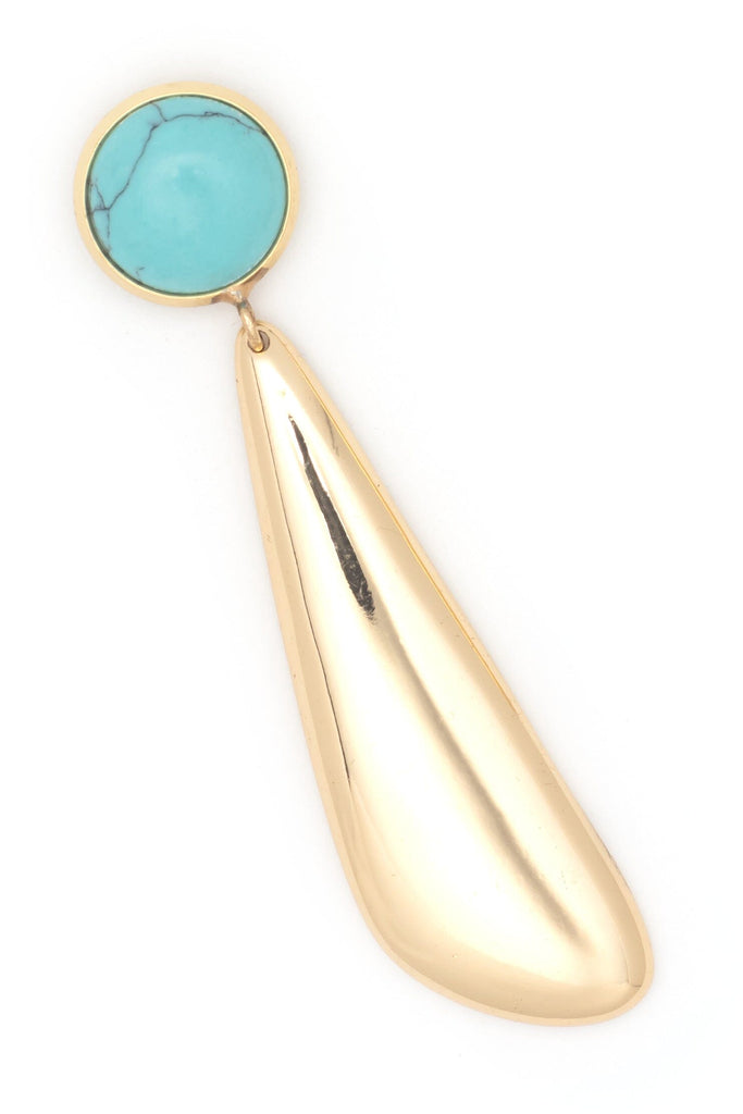 Sleek Gold Turquoise Earrings - Nakamol