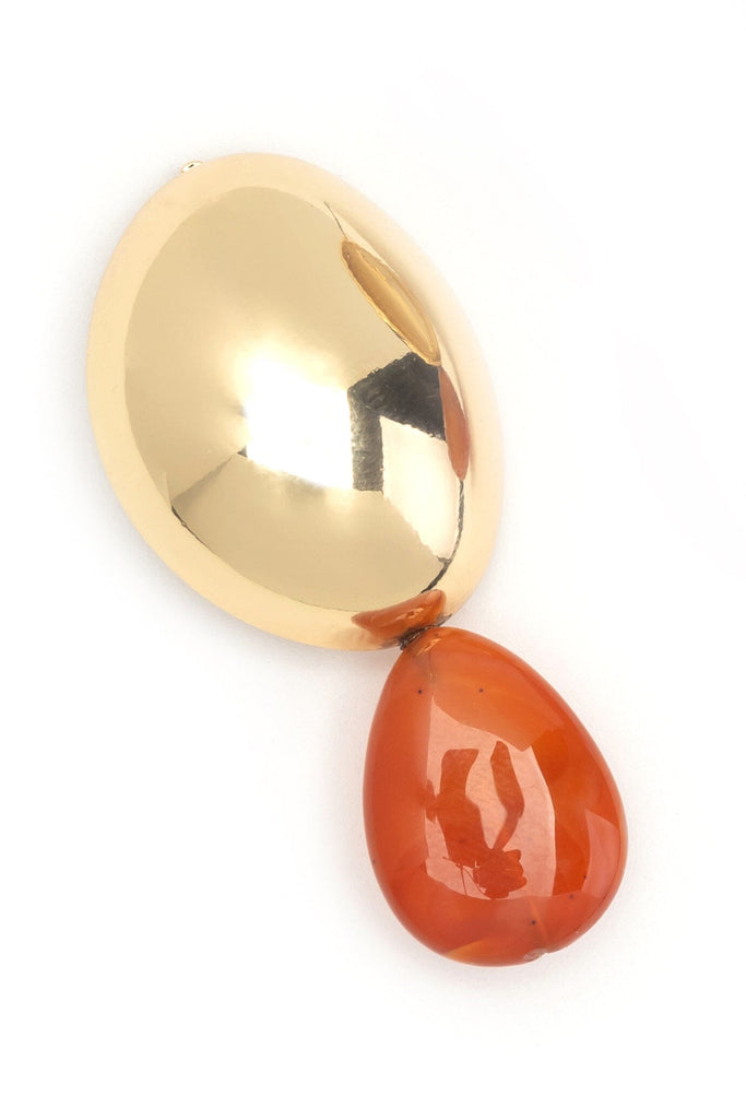 Gold Bean Rutilated Agate Drop Earrings - Nakamol