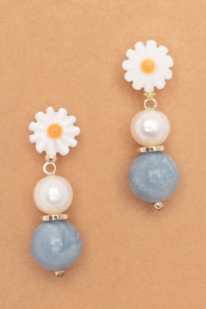 Daisy Amazonite Drop Earrings - Nakamol