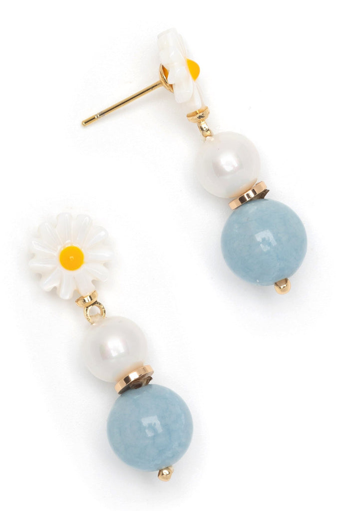 Daisy Amazonite Drop Earrings - Nakamol