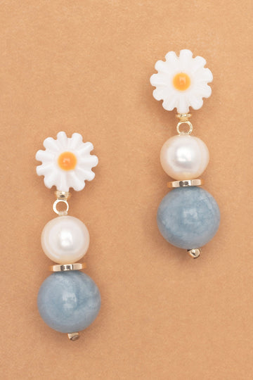Daisy Amazonite Drop Earrings - Nakamol