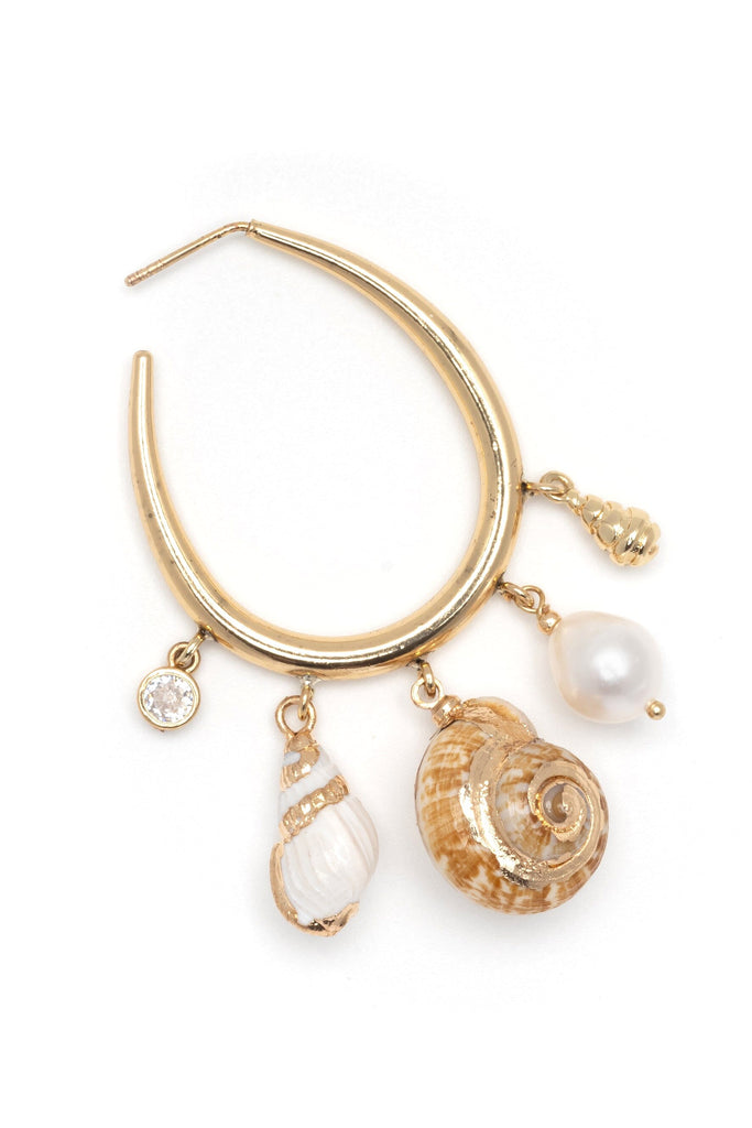 Shell Charm Hoop Earrings - Nakamol
