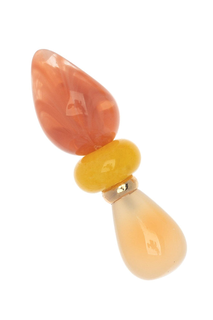 ORANGE RESIN YELLOW JADE AND AGATE EARRINGS - Nakamol