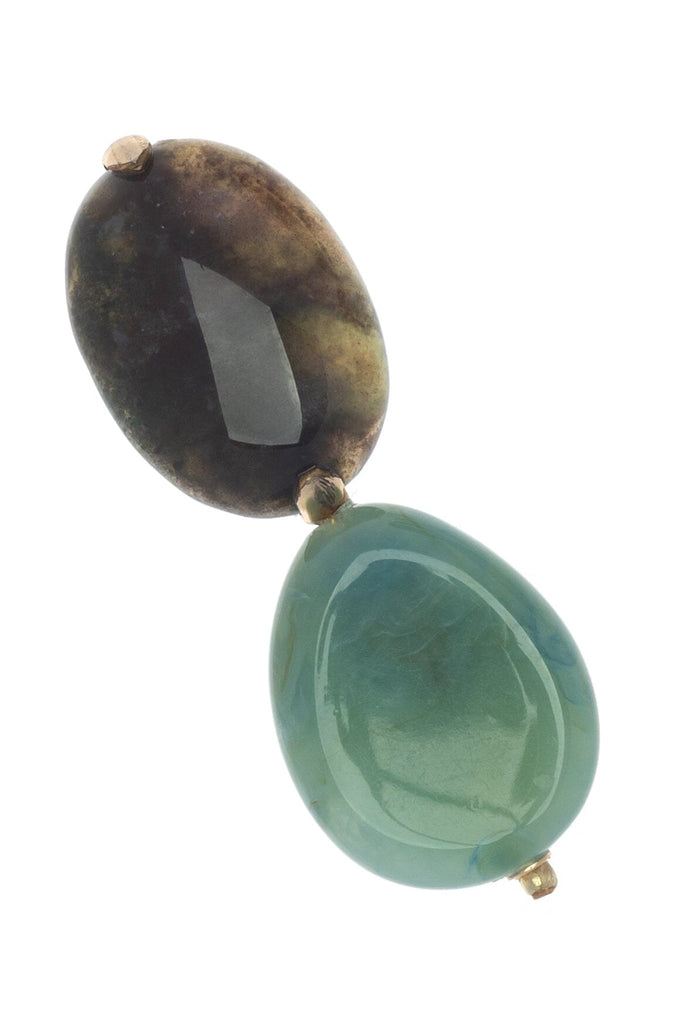 MOSS AGATE RESIN BEADS EARRINGS - Nakamol