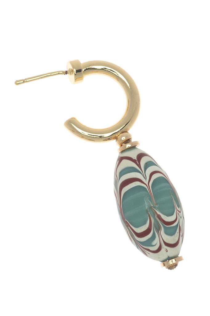 INDONESIAN BEADS WITH BRASS EARRINGS - Nakamol