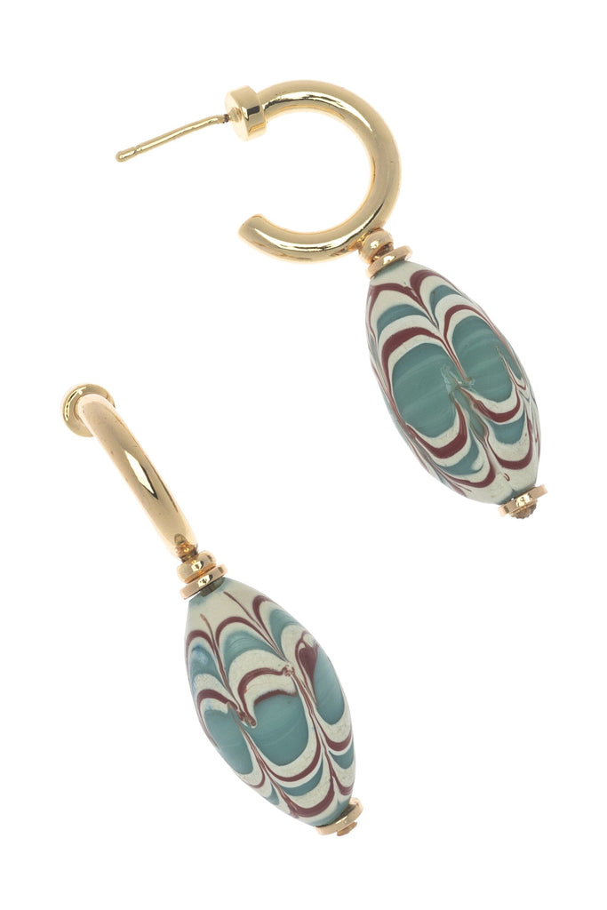 INDONESIAN BEADS WITH BRASS EARRINGS - Nakamol