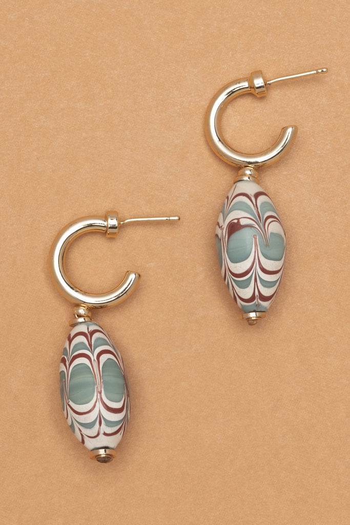 INDONESIAN BEADS WITH BRASS EARRINGS - Nakamol