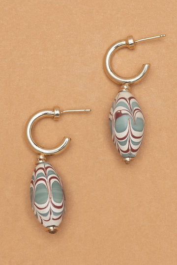 INDONESIAN BEADS WITH BRASS EARRINGS - Nakamol
