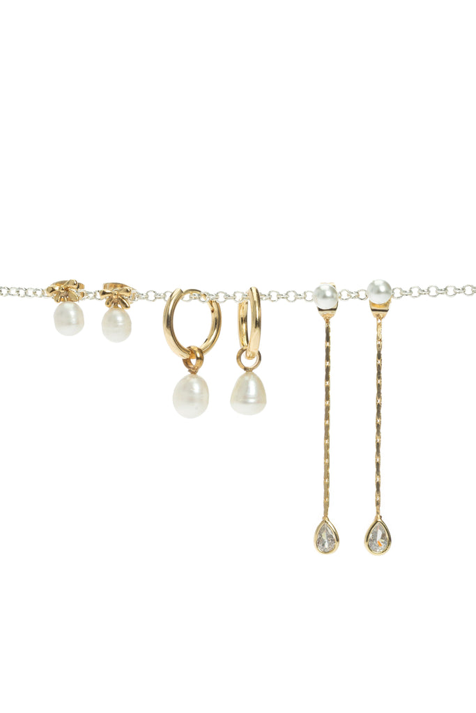 Classic Pearl Charm Earrings Set - Nakamol