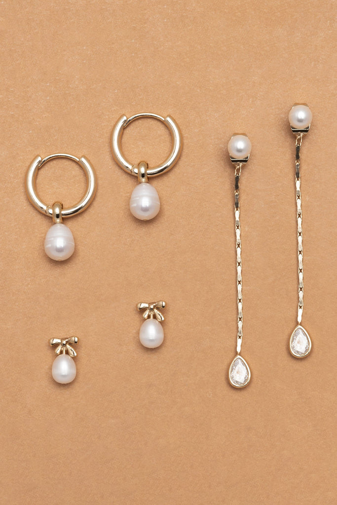 Classic Pearl Charm Earrings Set - Nakamol
