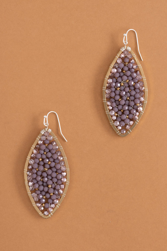 Sparkling Purple Beaded Earrings - Nakamol