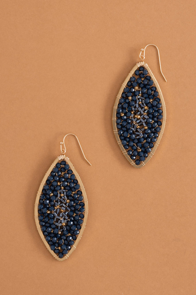 Sparkling Midnight Blue Beaded Earrings - Nakamol